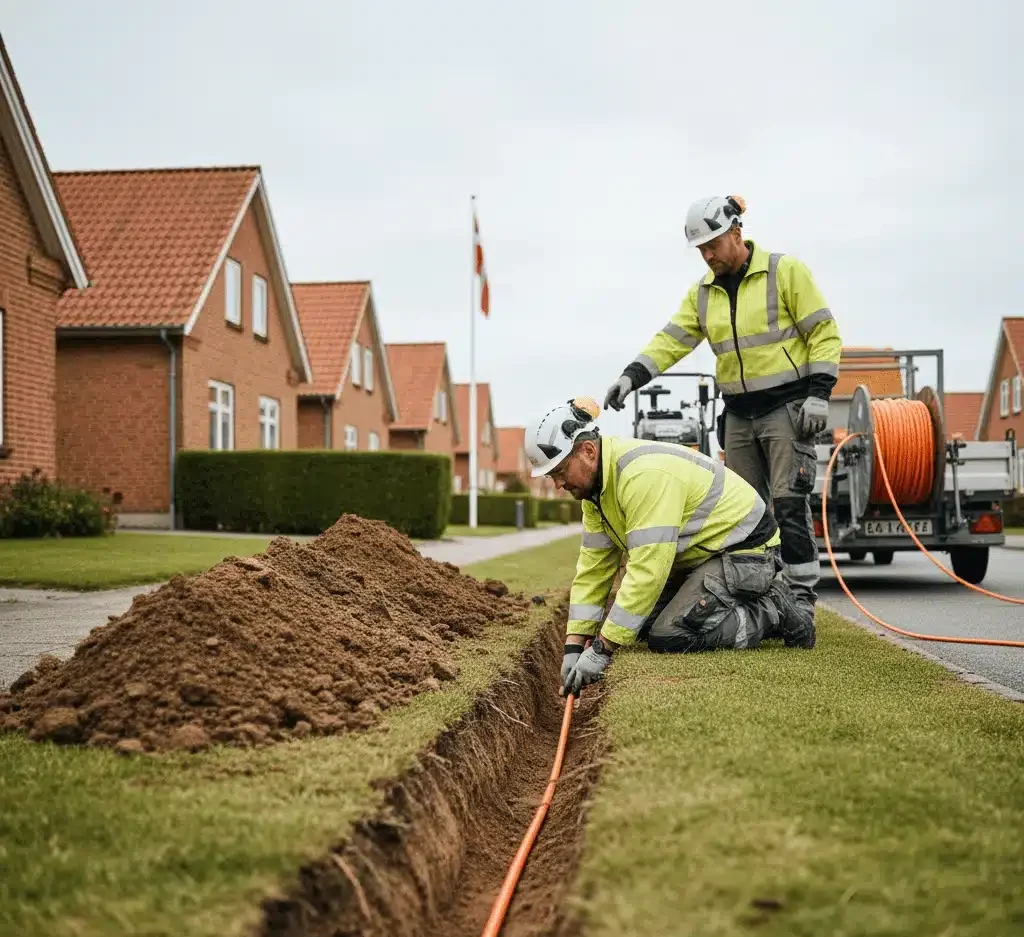 Nedgravning af fiber